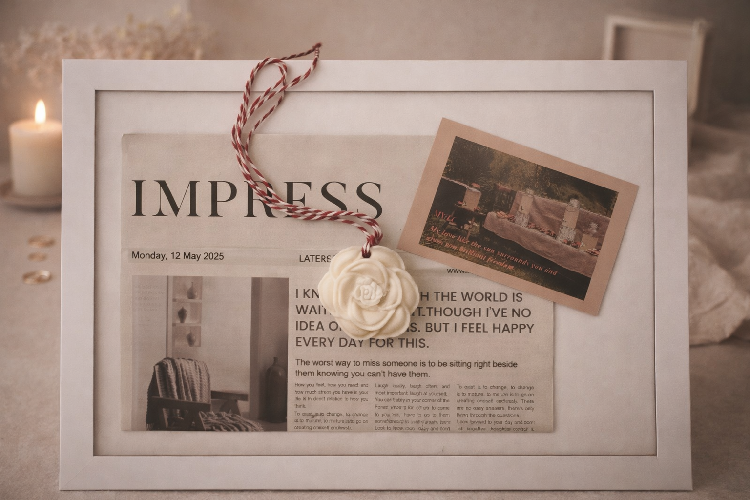 Zhé Zhō 折衷手作 ｜ 玫瑰香氛蠟片 ｜手工訂製|客製香味｜下單後製作 | 婚禮小物 | 受洗福音禮物｜空間軟裝設