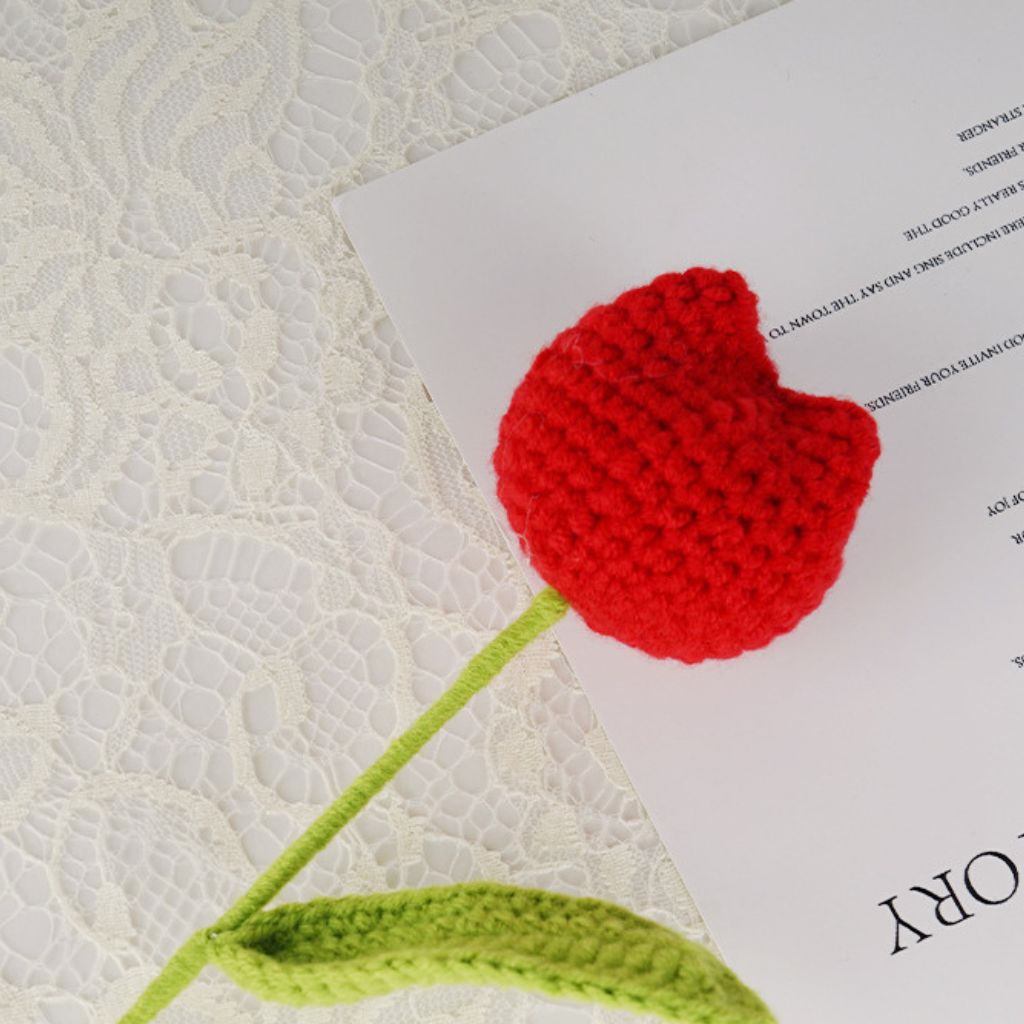 每週一花 | 週花提案 | INS風 純手工郁金香毛線編織仿真花｜胖嘟可愛造型｜生活風格 | 生日禮物 | 3支起售