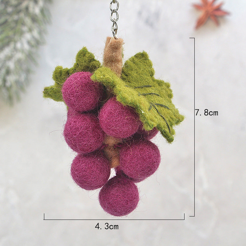 居家INS風｜可愛水果系列｜尼泊爾羊毛氈水果檸檬蘋果葡萄掛件｜書包背包小吊飾鑰匙圈