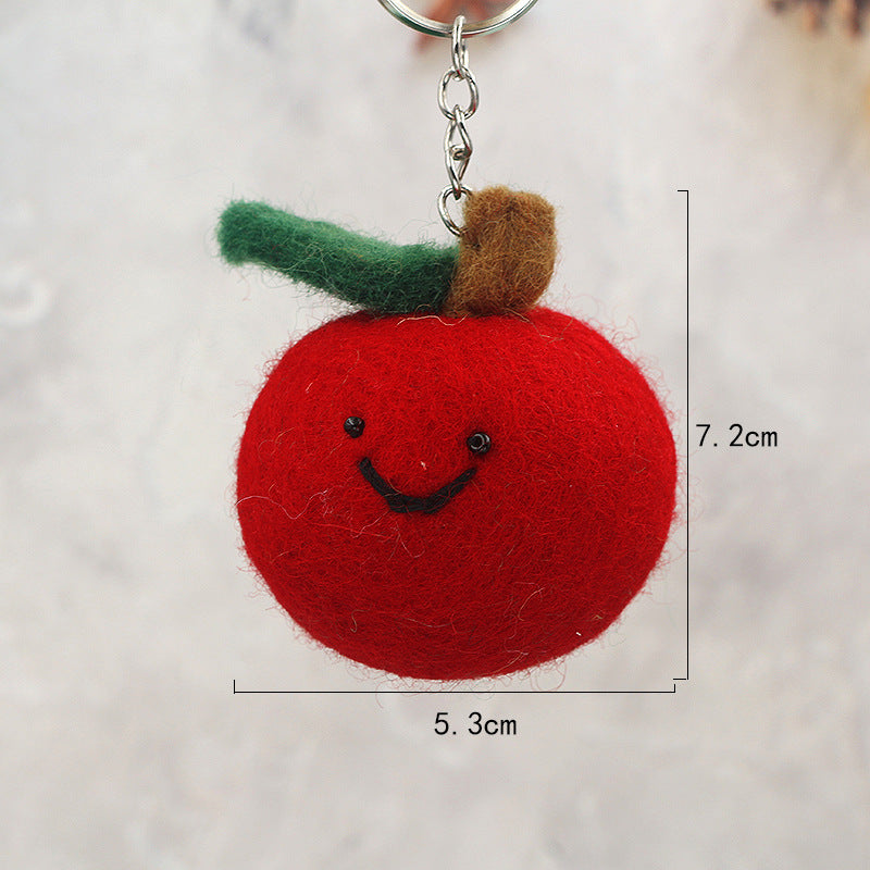 居家INS風｜可愛水果系列｜尼泊爾羊毛氈水果檸檬蘋果葡萄掛件｜書包背包小吊飾鑰匙圈