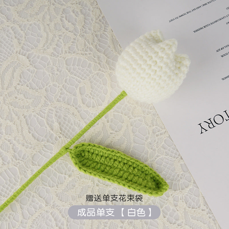 每週一花 | 週花提案 | INS風 純手工郁金香毛線編織仿真花｜胖嘟可愛造型｜生活風格 | 生日禮物 | 3支起售