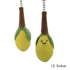 居家INS風｜可愛水果系列｜尼泊爾羊毛氈水果檸檬蘋果葡萄掛件｜書包背包小吊飾鑰匙圈