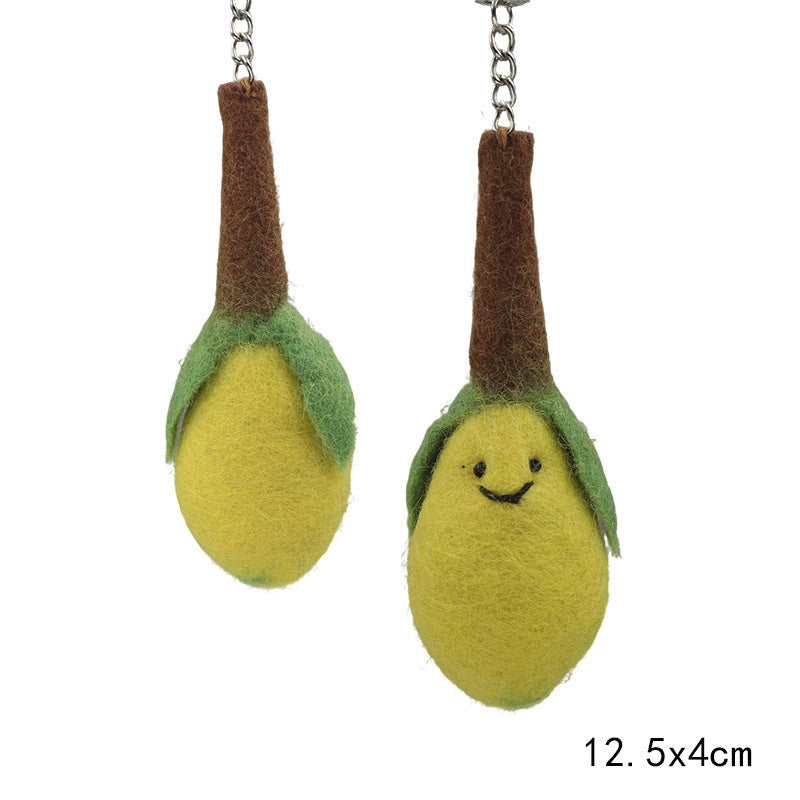 居家INS風｜可愛水果系列｜尼泊爾羊毛氈水果檸檬蘋果葡萄掛件｜書包背包小吊飾鑰匙圈