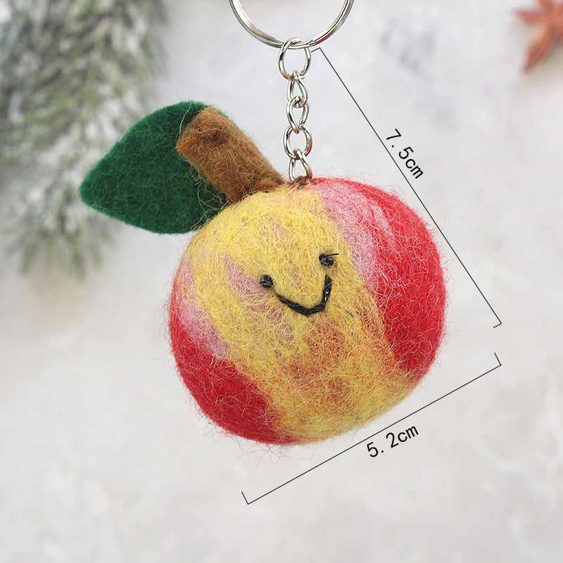 居家INS風｜可愛水果系列｜尼泊爾羊毛氈水果檸檬蘋果葡萄掛件｜書包背包小吊飾鑰匙圈