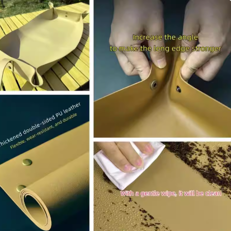 便攜卷式園藝皮革換土地墊 當個城市園藝家 卡其色