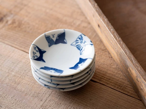 美濃燒 小餐盤 含禮盒/禮盒裝 禮品套裝 SHICHITA 日式餐具 貓 10cm 日本製造
